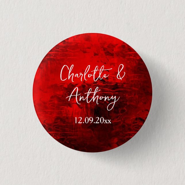 Wedding Creative Abstract Artwork Red 3 Cm Round Badge (Front)