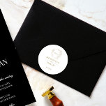 Wedding crest botanical gold simple elegant classic round sticker<br><div class="desc">Wedding crest botanical gold simple elegant wedding  stickers bride and groom names envelope wedding stickers</div>