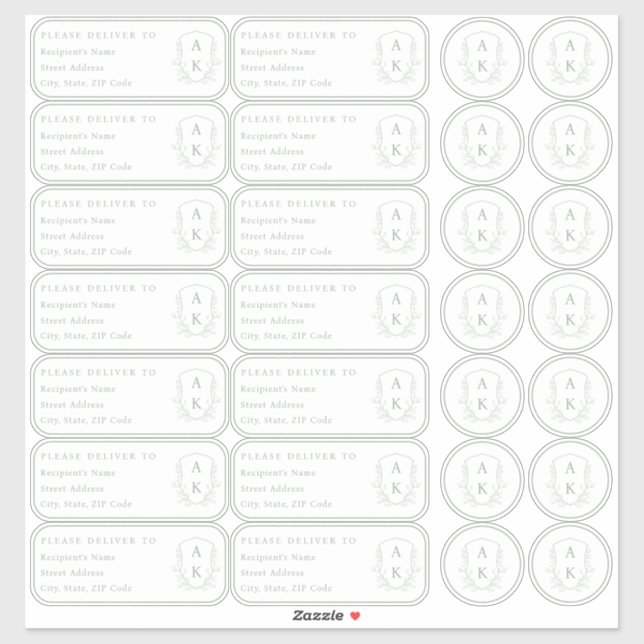 Wedding Crest Individual name address and seals (Sheet)