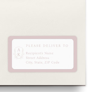 Wedding Crest Monogram Individual Name Address Label