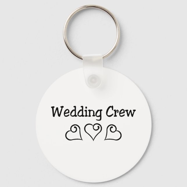 Wedding Crew Black Hearts Key Ring (Front)
