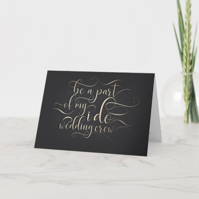 Wedding Crew Bridesmaid - Maid of Honour Proposal Card (Front)