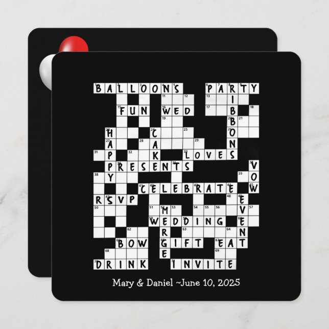 wedding crossword puzzle invite (Front/Back)