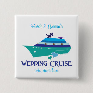 Wedding Cruise 15 Cm Square Badge