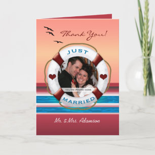 Wedding Cruise Your Photo Thank You - Sunset Card