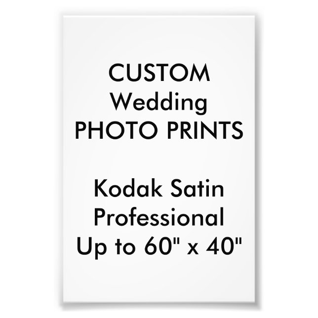 Wedding Custom 4" x 6" Professional Photo Prints (Front)
