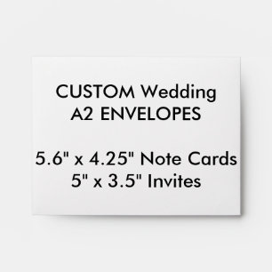 Wedding Custom A2 Envelopes 5.6"x4.25" Note Cards