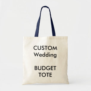 Wedding Custom Budget Tote Bag NAVY BLUE Handles