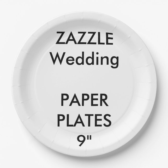 Wedding Custom Disposable Party Paper Plates 9" (Front)