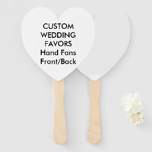 Wedding Custom Favours HAND FANS - WHITE HEART