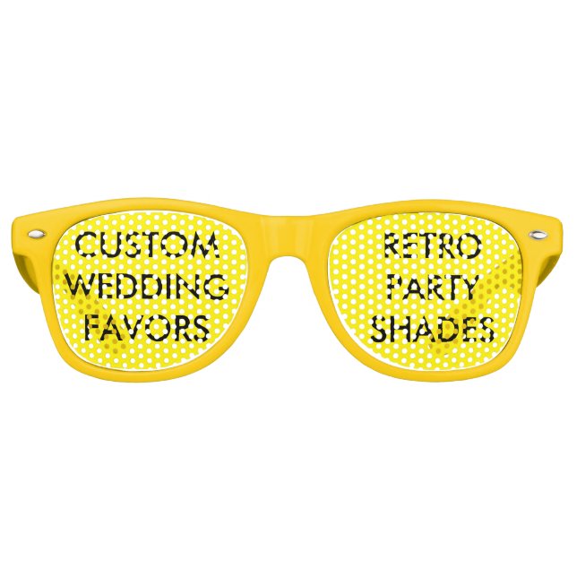 Wedding Custom Favours PARTY SHADES - RETRO YELLOW (Front)
