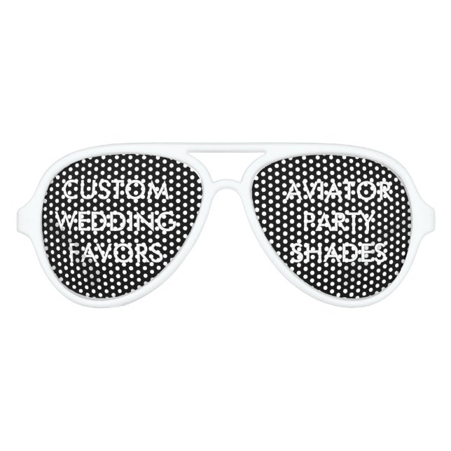 Wedding Custom Favours WHITE AVIATOR PARTY SHADES (Front)
