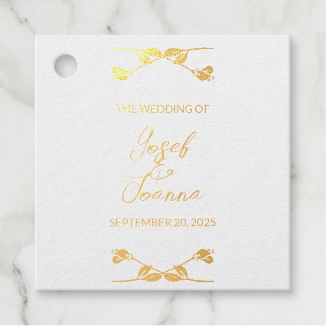 Wedding Custom Foil Favour Tags (Front)