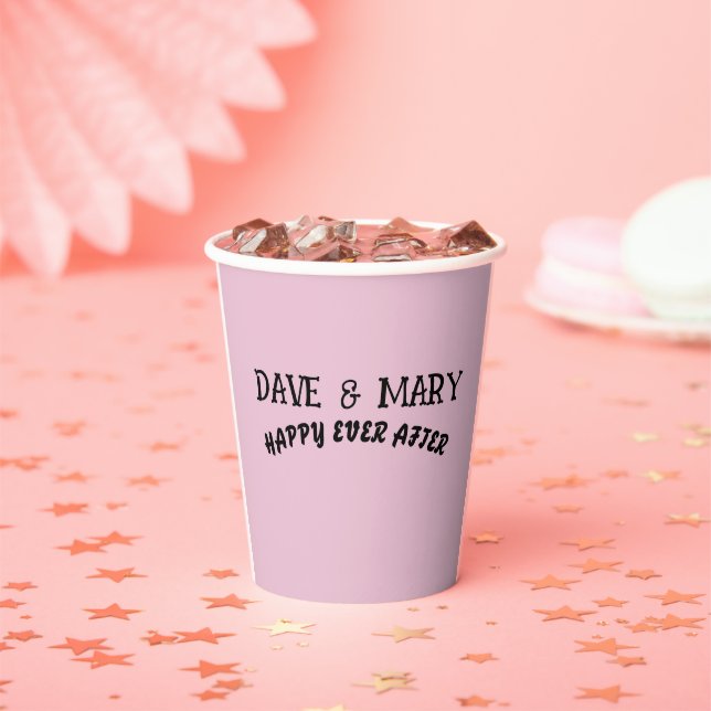 WEDDING  CUSTOM HAPPILY EVER AFTER Paper cups (Insitu)