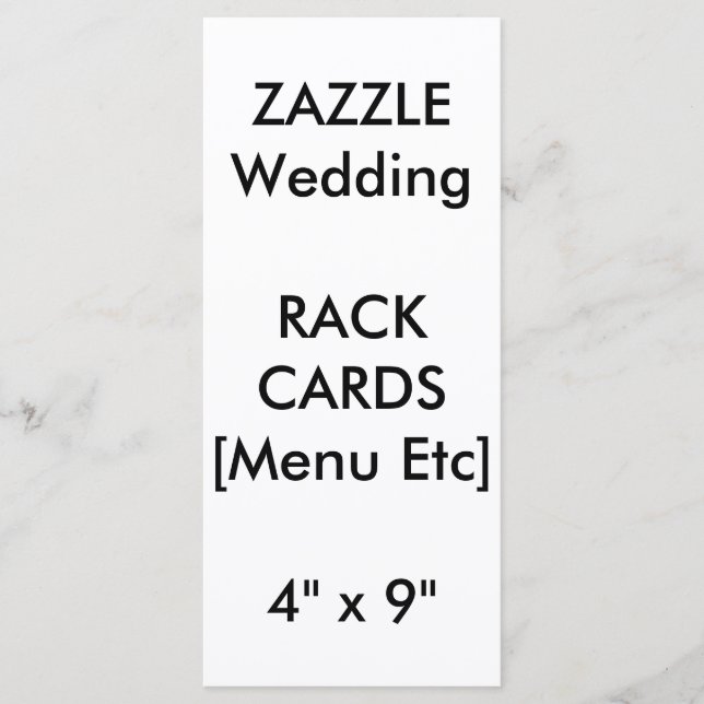 Wedding Custom Menu & Program Cards 9"x4" Vertical (Front)