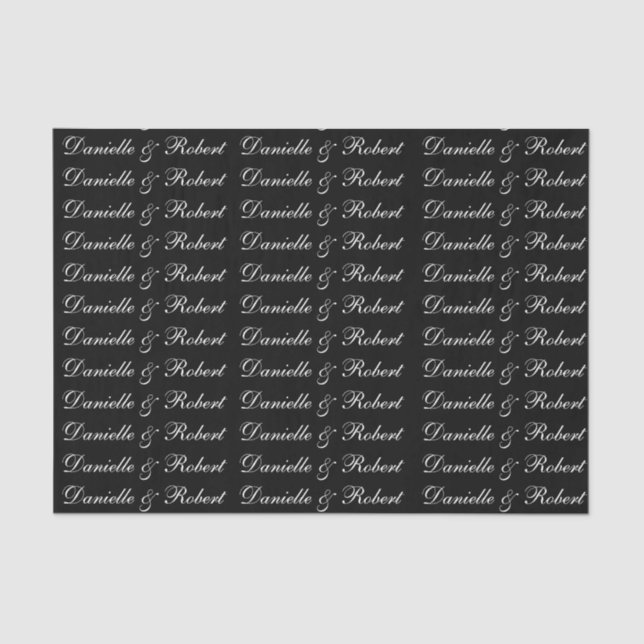 Wedding Custom Names Monogram Tissue Paper (Front)