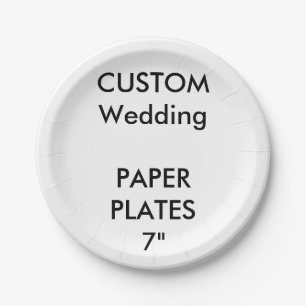 Wedding Custom Paper Cake Plates 7"