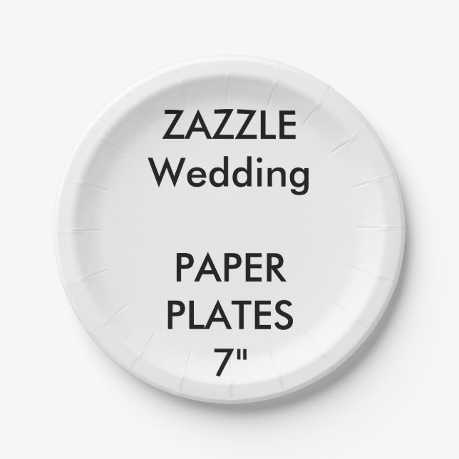 Wedding Custom Paper Plates 7" (Front)