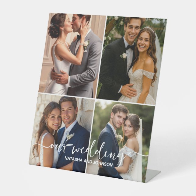 Wedding Custom Pedestal Sign – Personalized Displa (Front)