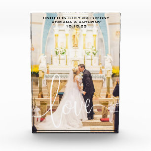 WEDDING CUSTOM PHOTO KEEPSAKE LOVE SCRIPT OVERLAY BLOCK