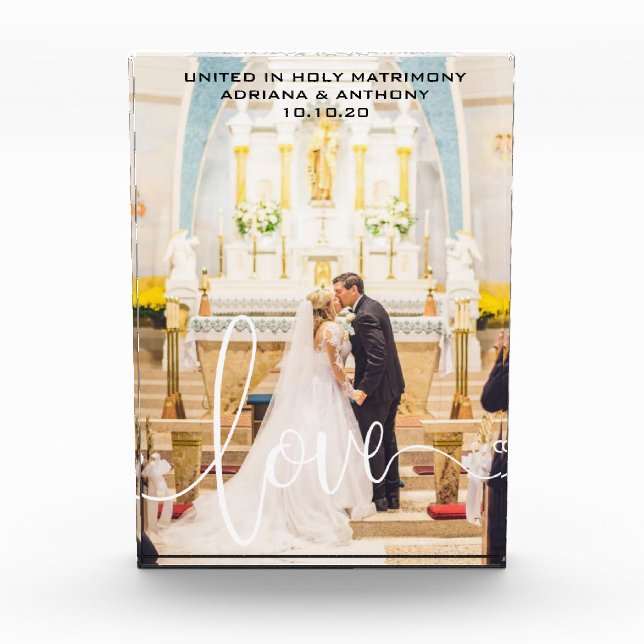 WEDDING CUSTOM PHOTO KEEPSAKE LOVE SCRIPT OVERLAY BLOCK (Front)