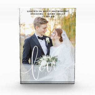 WEDDING CUSTOM PHOTO KEEPSAKE LOVE SCRIPT OVERLAY BLOCK