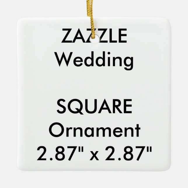 Wedding Custom SQUARE Hanging Ornament Decoration (Front)