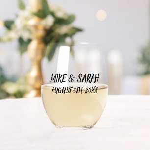 WEDDING CUSTOM STEMLESS WINE GLASS