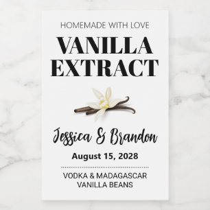 Wedding Custom Vanilla Extract Label