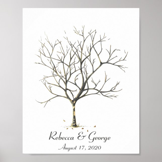 Wedding Customisable Fingerprint Tree Poster (Front)