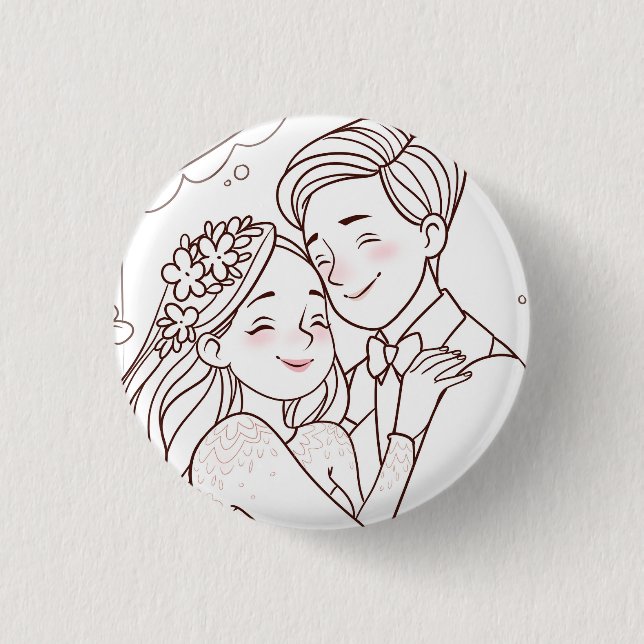 Wedding cute badge (Front)