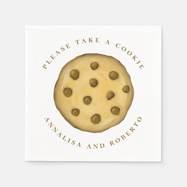 Wedding Cute Whimsical Please Take A Cookie Napkin (Front)