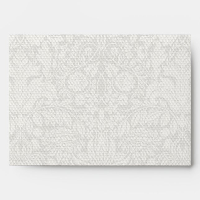 Wedding Damask Vintage White Wedding Old Lace Envelope (Front)