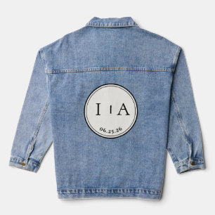 Wedding Date and Initials Bride's Personalised Denim Jacket