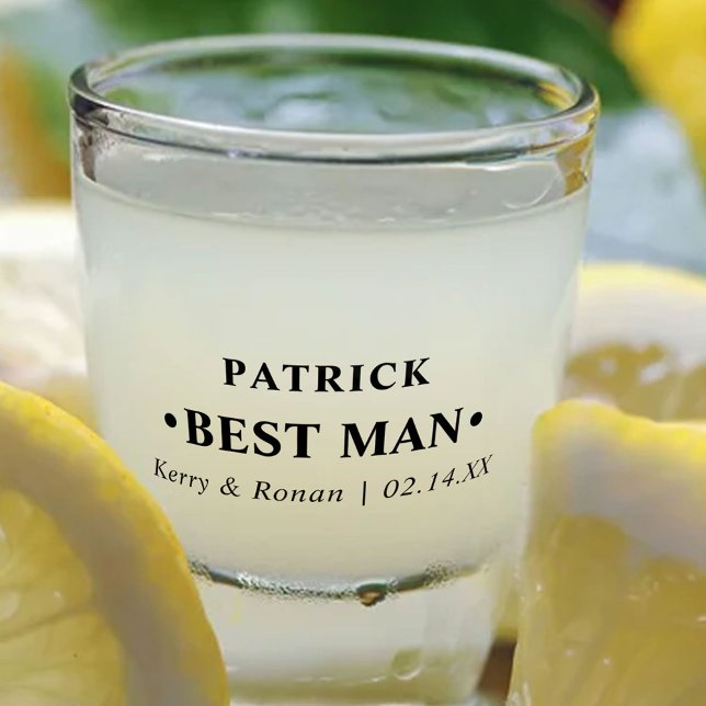 Wedding Date and Names Best Man Personalised Shot Glass (Creator Uploaded)
