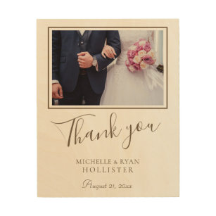 Wedding Date and Photo Thank you  Wood Wall Art