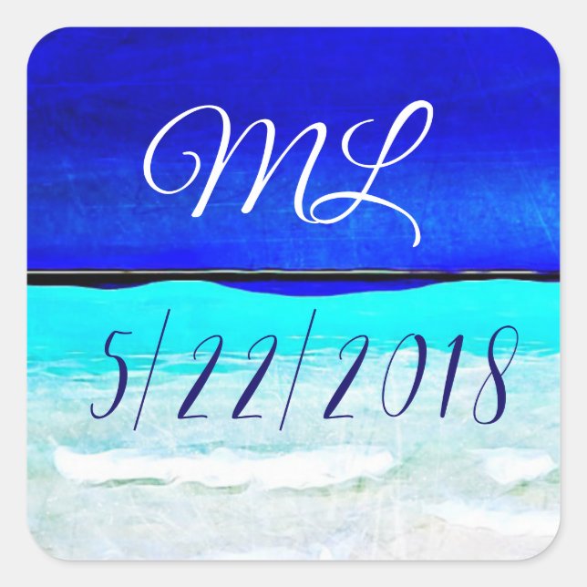 Wedding Date Bride and Groom Stickers (Front)