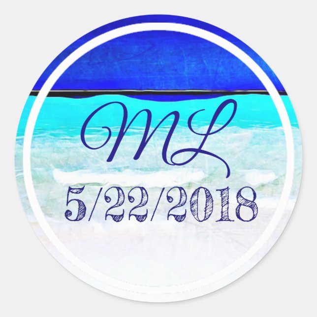 Wedding Date Bride and Groom Stickers (Front)