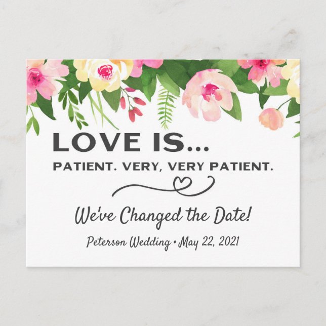 Wedding Date Change Card, Change the Date Card (Front)