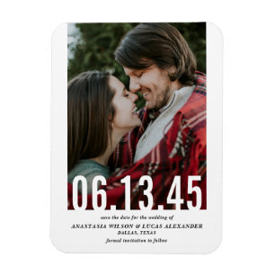 Wedding Date Cutout Vertical Photo Save the Date Magnet