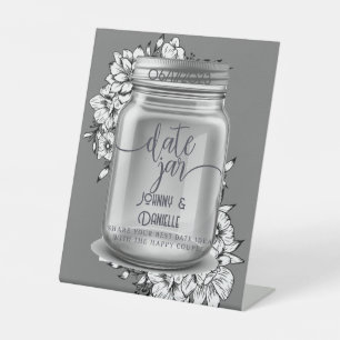 Wedding Date Jar Custom Pedestal Sign