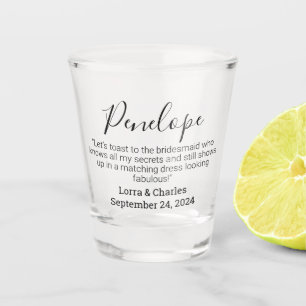 Wedding Date & Names Bridesmaid Personalised Quote Shot Glass