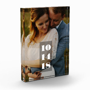 Wedding Date Photo Block