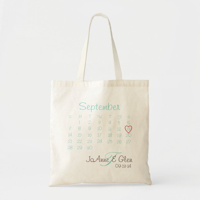 Wedding Date Tote Bag (Front)