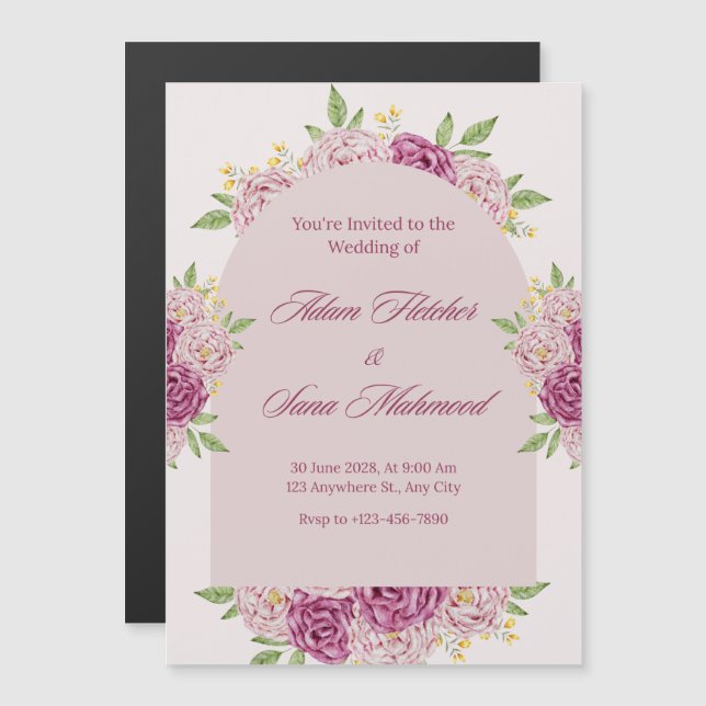 WEDDING DAY 2026 JUNE MAGNETIC INVITATION (Front/Back)