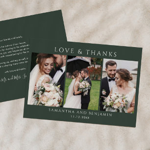 Wedding Day 3 Photos Love and Thank You Card