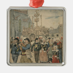 Wedding day at Plougastel Brittany Metal Tree Decoration