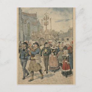 Wedding day at Plougastel Brittany Postcard
