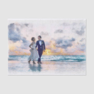 Wedding Day Beach Walk Decoupage Tissue Paper