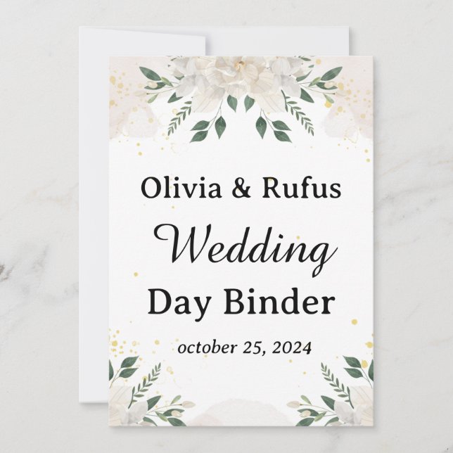 Wedding Day Binder Template Printable Wedding (Front)